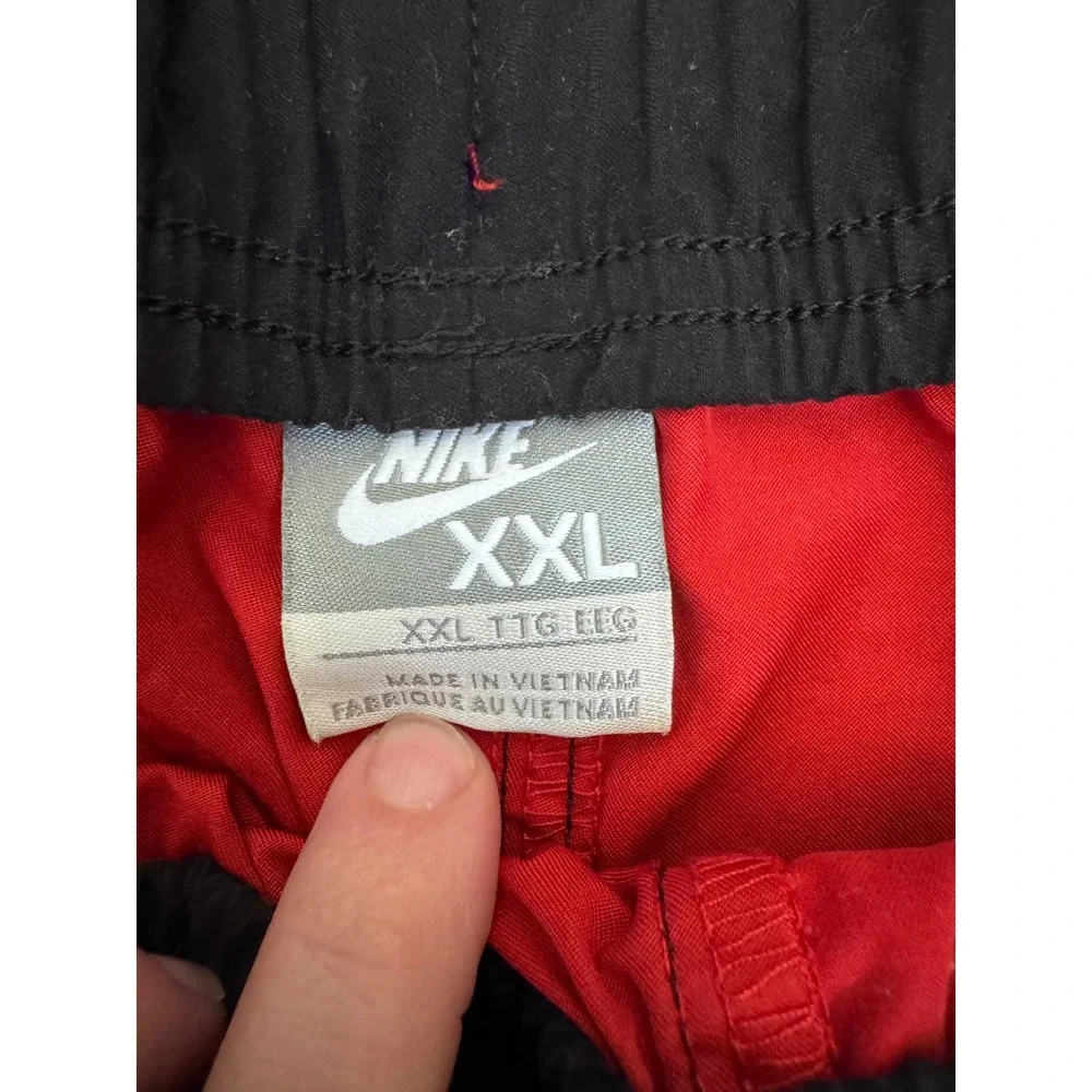 Nike Men's XXL Red Black Cargo Swim Trunks Board Shorts Y2K